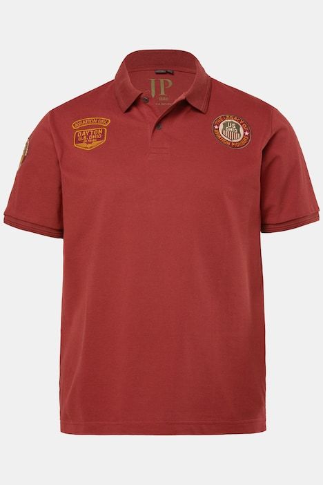 Polo JP 1880 en maille piquée, manches courtes et écussons - jusqu'au 8 XL