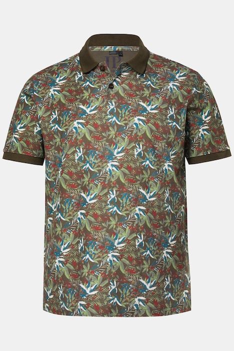 Polo JP 1880 en piqué, imprimé floral et manches courtes - jusqu'au 8 XL