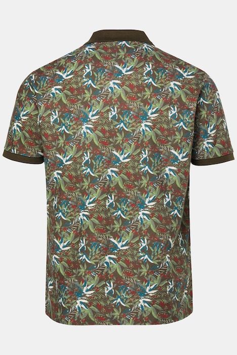 Polo JP 1880 en piqué, imprimé floral et manches courtes - jusqu'au 8 XL