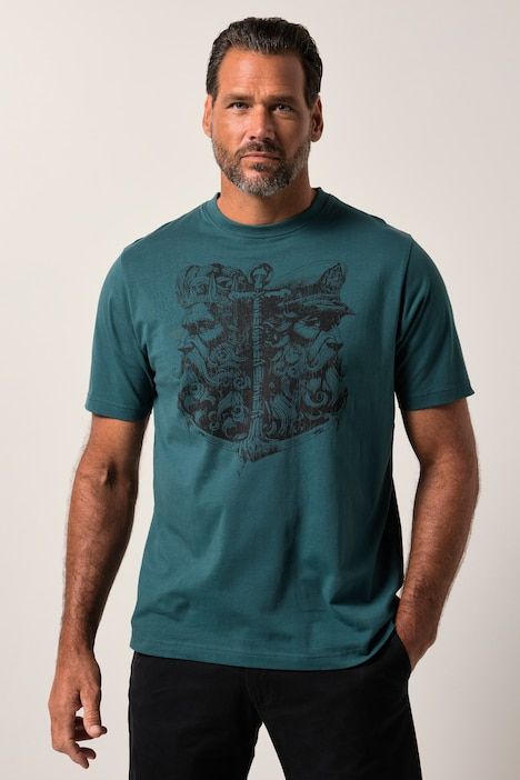 T-shirt JP 1880 à manches courtes, col rond et imprimé - jusqu'au 8 XL