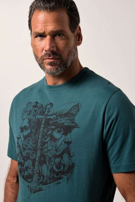 T-shirt JP 1880 à manches courtes, col rond et imprimé - jusqu'au 8 XL