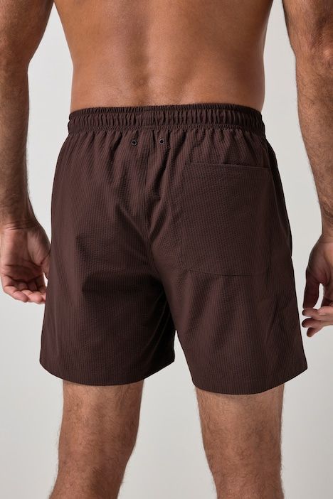 Short de bain en tissu seersucker texturé, collection Beachwear, séchage rapide QuickDry et taille élastique - jusqu'au 8 XL