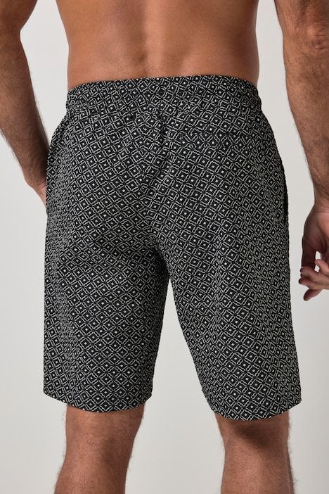 Short de bain JAY-PI à taille élastique, en seersucker texturé, imprimé all-over, collection Beachwear - jusqu'au 8 XL