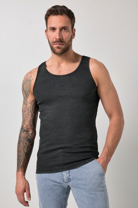 Débardeur en jersey côtelé, style vintage et imprimé poitrine - jusqu'au 8 XL