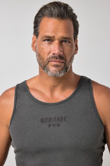 Débardeur en jersey côtelé, style vintage et imprimé poitrine - jusqu'au 8 XL
