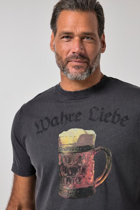 T-shirt d'inspiration bavaroise, style vintage, manches courtes et imprimé poitrine - jusqu'au 8 XL