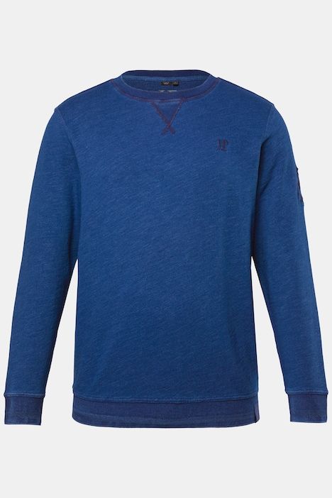 Sweat-shirt à col rond, teinture bleu indigo - jusqu'au 8 XL