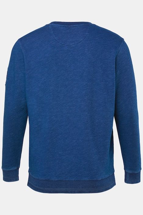 Sweat-shirt à col rond, teinture bleu indigo - jusqu'au 8 XL