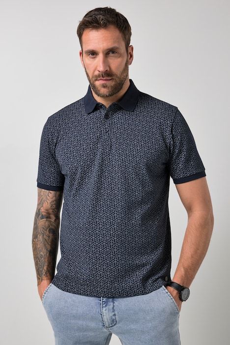 Polo FLEXNAMIC®, manches courtes, piqué imprimé all-over - jusqu'au 8 XL