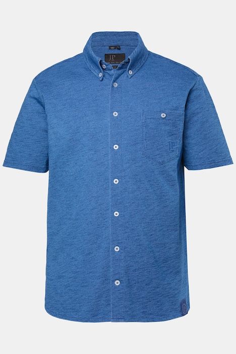 Chemise en jersey, manches courtes et col à pointes boutonnées, coupe Modern Fit - jusqu'au 8 XL