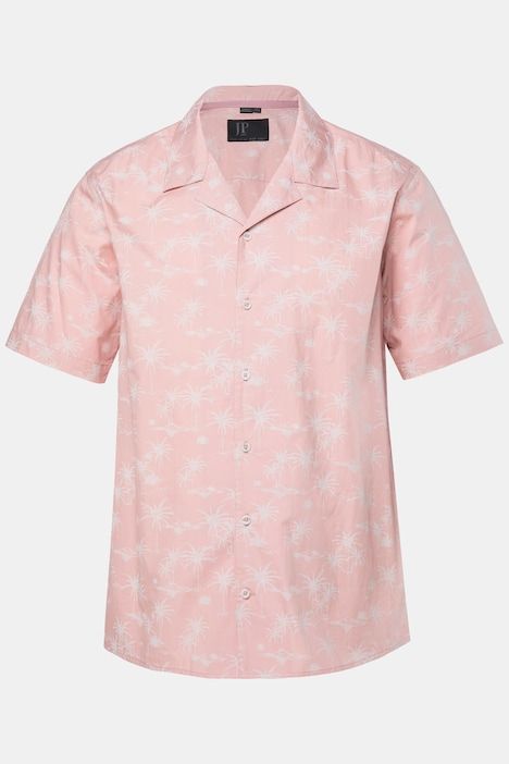 Chemise ultra-légère, imprimé all-over, manches courtes et col cubain, coupe Cuba Fit- jusqu'au 8 XL