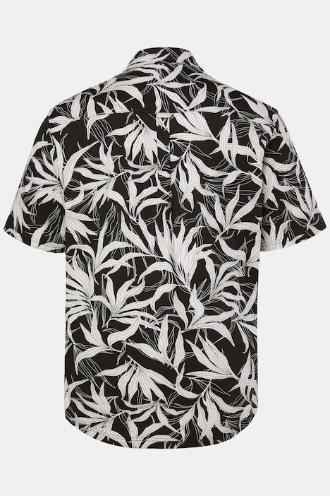 Chemise en jersey ultra-léger, imprimé all-over, manches courtes et col à pointes boutonnées, coupe Modern Fit - jusqu'au 8 XL