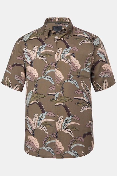 Chemise, manches courtes, viscose, imprimé allover, col boutonné, coupe Modern Fit, jusqu'au 8 XL