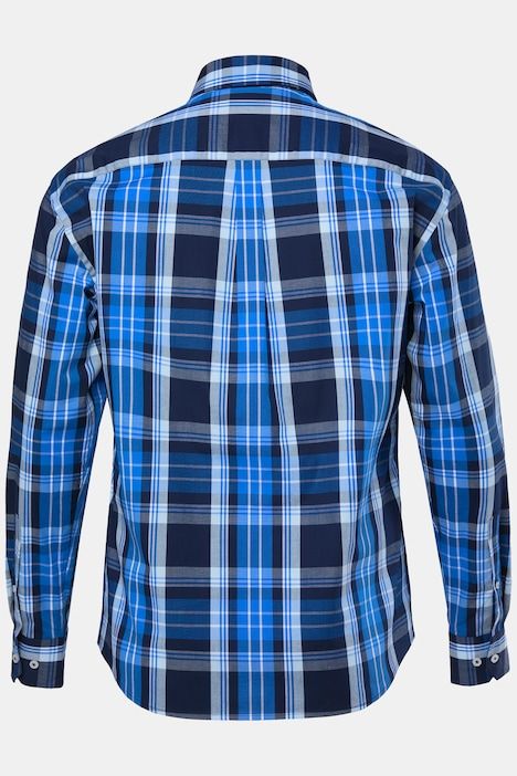 Chemise à carreau FLEXNAMIC®, manches longues et col à pointes boutonnées, coupe Modern Fit - jusqu'au 8 XL