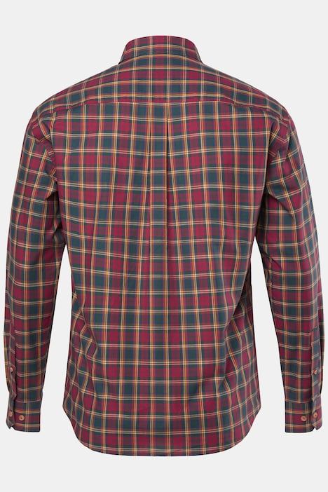 Chemise à carreaux, manches longues et col à pointes boutonnées (boutons dissimulés), coupe Modern Fit - jusqu'au 8 XL