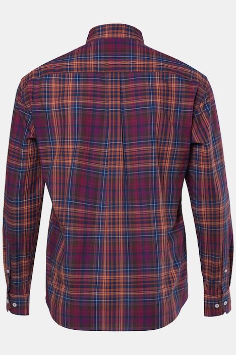 Chemise à carreaux, manches longues et col à pointes boutonnées, coupe Modern Fit - jusqu'au 8 XL