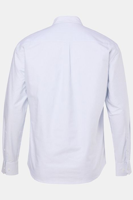 Chemise rayée en lin mélangé, s'inspirant des costumes traditionnels bavarois, manches longues et col officier, coupe Modern Fit - jusqu'au 8 XL