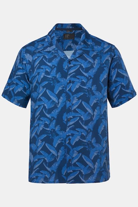 Chemise en viscose, imprimé all-over, manches courtes et col cubain, coupe Cuba Fit - jusqu'au 8 XL