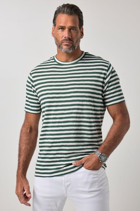 T-shirt texturé à rayures - jusqu'au 8 XL