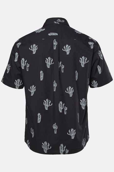 Chemise motif cactus, manches courtes et col Kent, chiffon pour lunettes, coupe Modern Fit - jusqu'au 8 XL