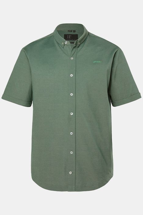 Chemise en piqué ultra-léger, manches courtes et col à pointes boutonnées, coupe Modern Fit - jusqu'au 8 XL