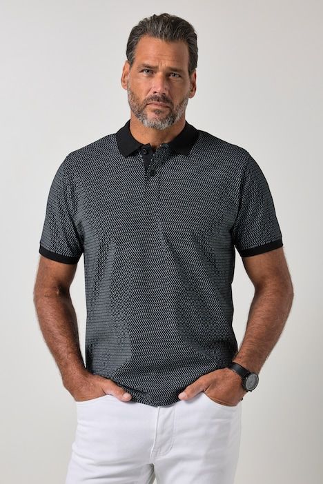 Polo en jersey, motif minimaliste, manches courtes - jusqu'au 8 XL