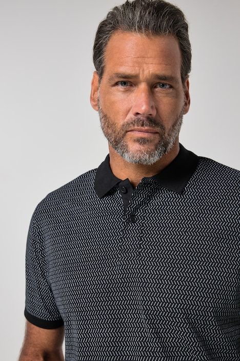 Polo en jersey, motif minimaliste, manches courtes - jusqu'au 8 XL