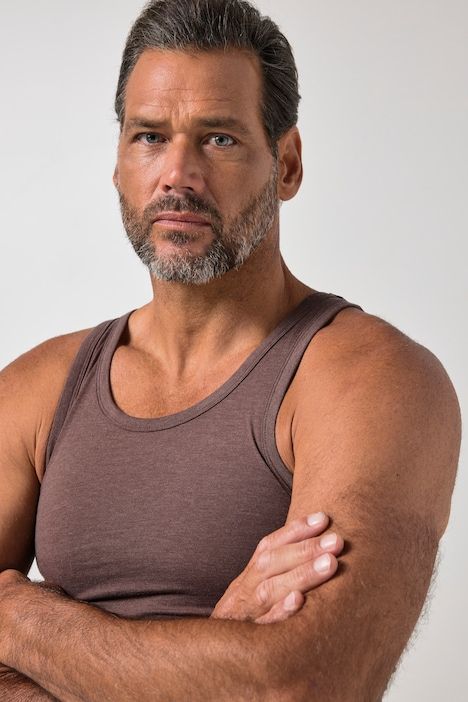 Maillot de corps, jersey côtelé chiné, modèle sans manches - jusqu'au 8 XL