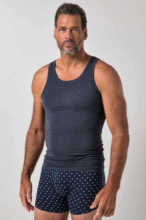Maillot de corps, jersey côtelé chiné, modèle sans manches - jusqu'au 8 XL