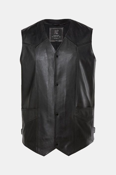 Gilet en cuir d'agneau nappa, 2 poches - jusqu'au 7 XL