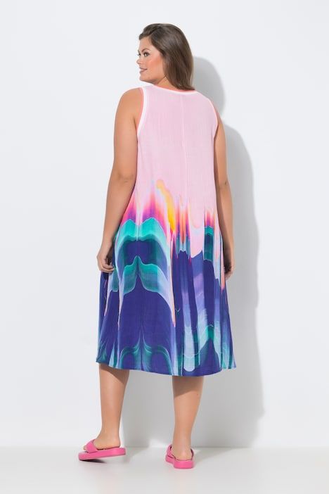 Robe trapèze à bretelles en mousseline, avec décolleté en V