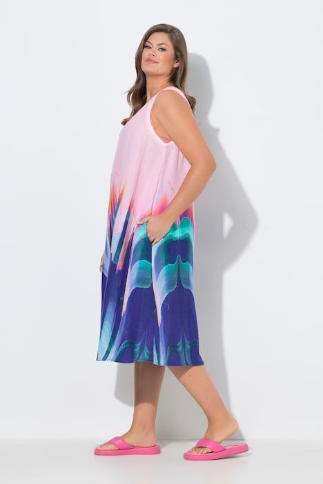 Robe trapèze à bretelles en mousseline, avec décolleté en V