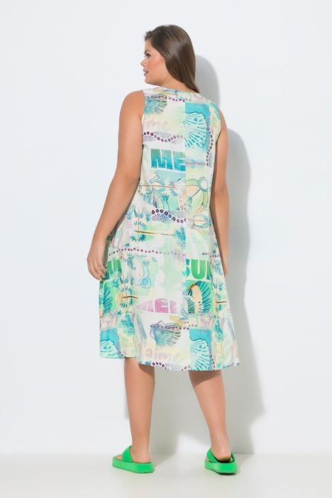Robe trapèze à bretelles, avec décolleté en V