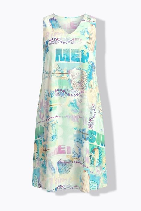 Robe trapèze à bretelles, avec décolleté en V