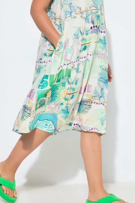 Robe trapèze à bretelles, avec décolleté en V