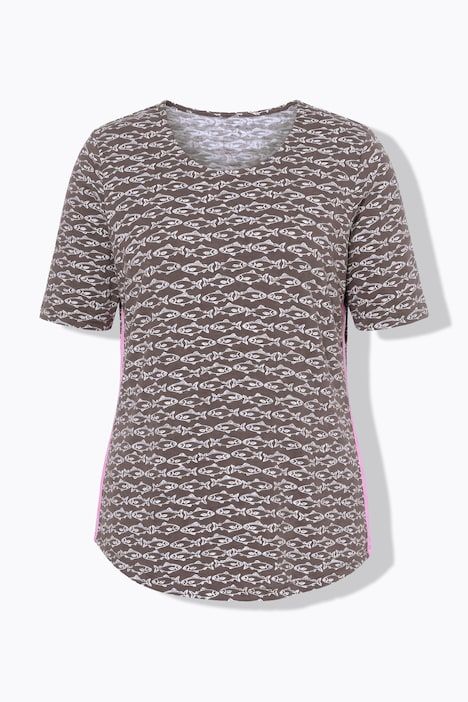 T-shirt à col rond et manches courtes. Imprimé sur toute la surface et label OEKO-TEX