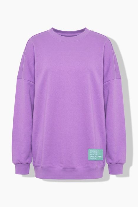 Sweat-shirt oversized avec patch à message, encolure ronde et manches longues