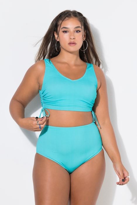 Haut de bikini à bonnets souples et ruban à fronces sur le côté