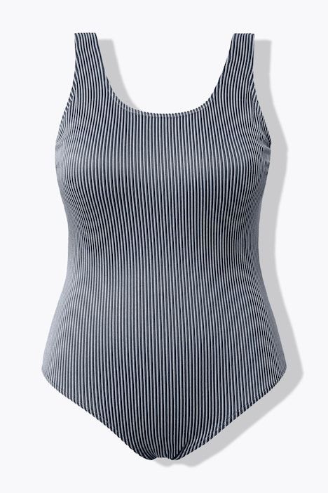 Maillot de bain rayé, bonnets souples et rayures scintillantes