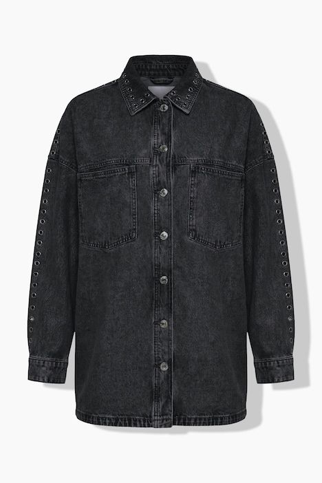Chemisier en jean oversize, œillets fantaisie