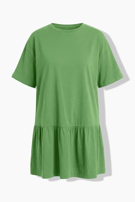 Robe en jersey avec volant, manches courtes et coupe évasée