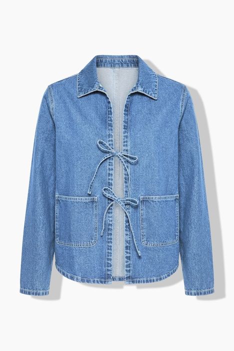 Surchemise en jean oversize à laçage