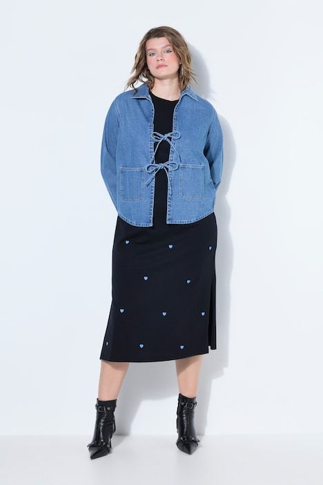 Surchemise en jean oversize à laçage