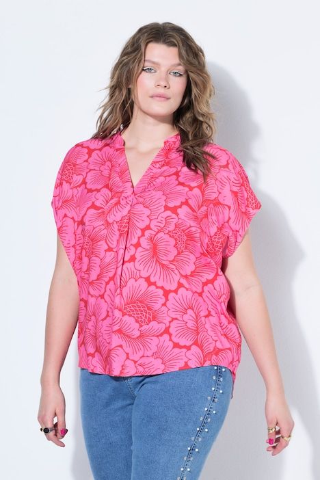 Blouse oversize, imprimé floral