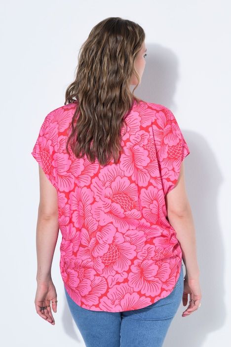 Blouse oversize, imprimé floral