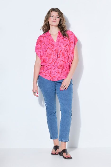 Blouse oversize, imprimé floral
