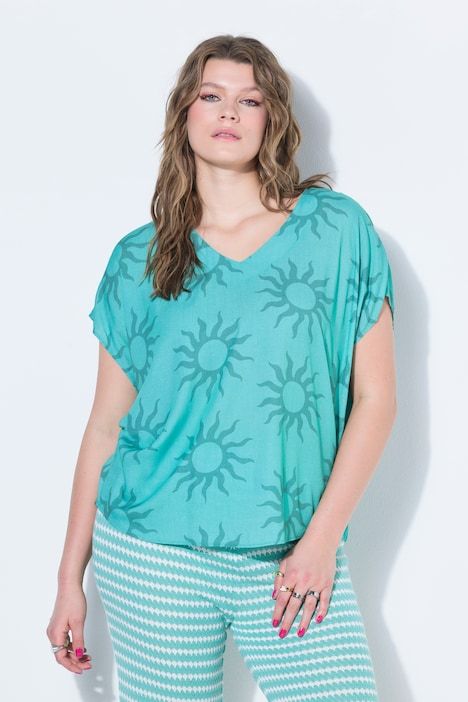 Blouse oversize, imprimé soleil