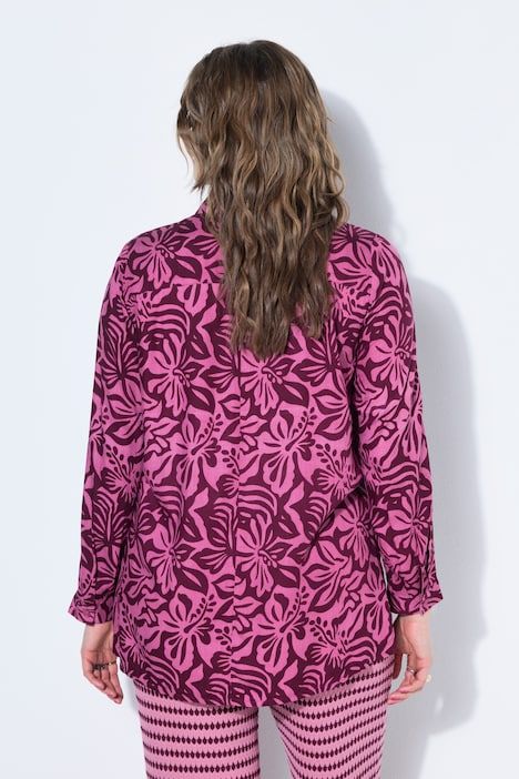 Chemisier, coupe droite, imprimé floral