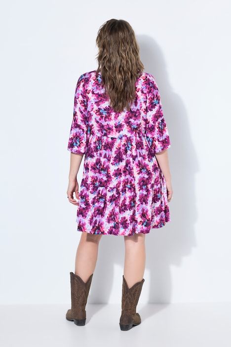 Robe évasée à volants, imprimé floral