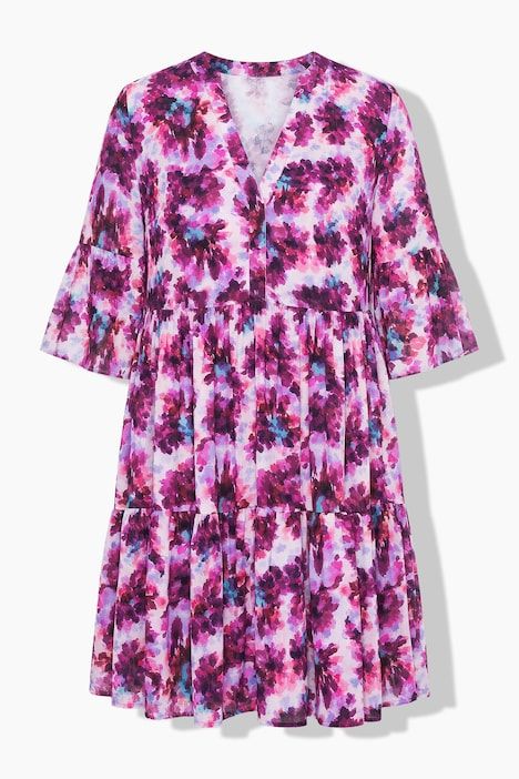 Robe évasée à volants, imprimé floral